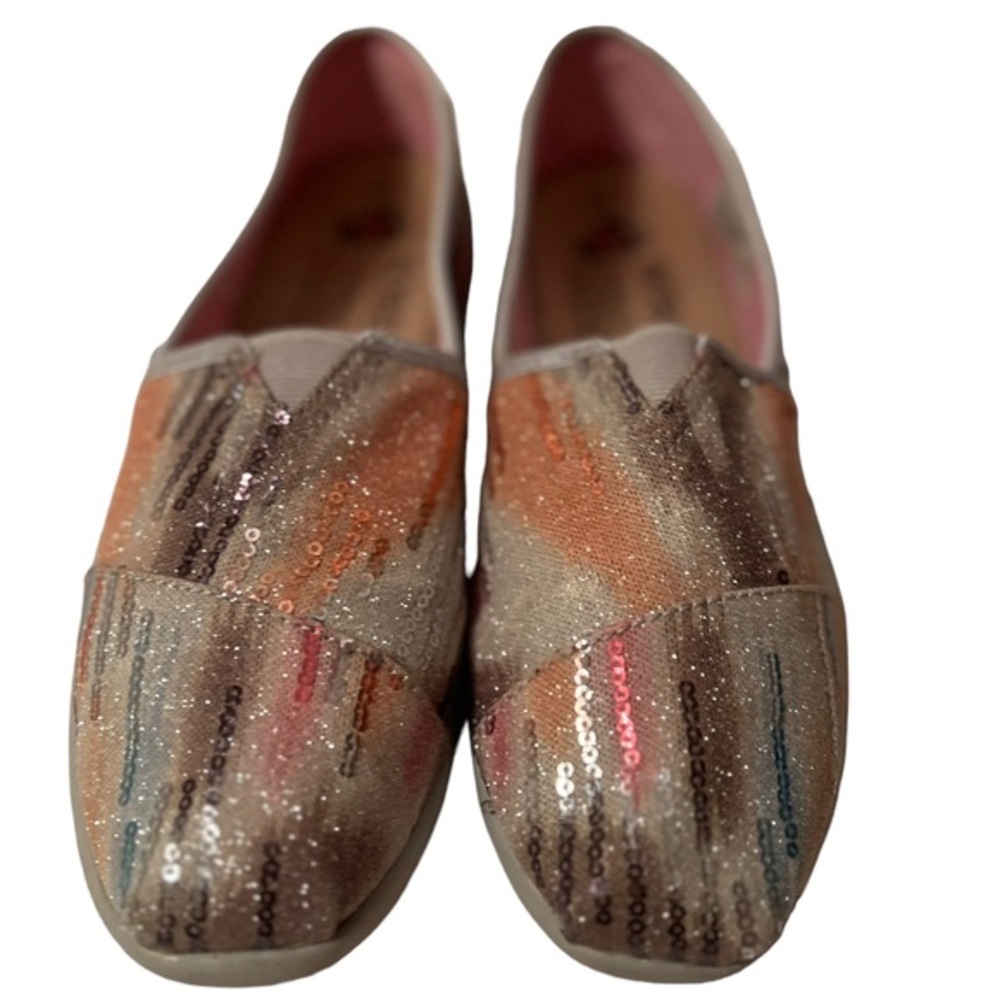 Bobs From Skechers Multicolored Sparkly Flat Shoes Size 7W